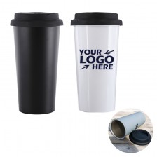 16 oz Double Wall Coffee Mug with Silicone Lid